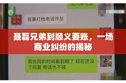 聂磊兄弟到顺义要账，一场商业纠纷的揭秘