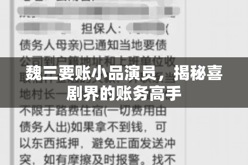 魏三要账小品演员，揭秘喜剧界的账务高手