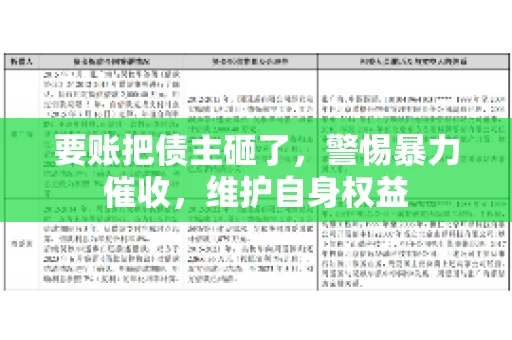 要账把债主砸了，警惕暴力催收，维护自身权益