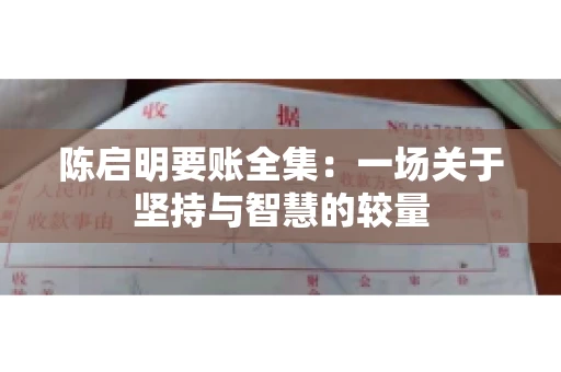 陈启明要账全集：一场关于坚持与智慧的较量