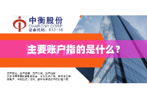 主要账户指的是什么？