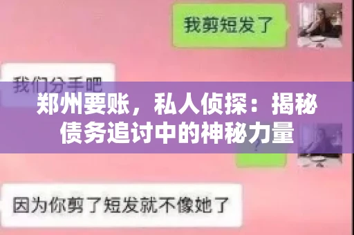 郑州要账，私人侦探：揭秘债务追讨中的神秘力量