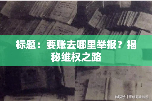 标题：要账去哪里举报？揭秘维权之路