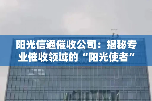 阳光信通催收公司：揭秘专业催收领域的“阳光使者”