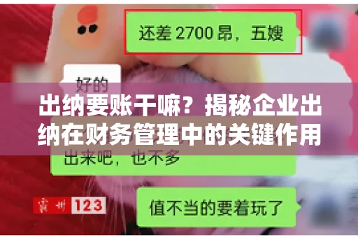 出纳要账干嘛？揭秘企业出纳在财务管理中的关键作用